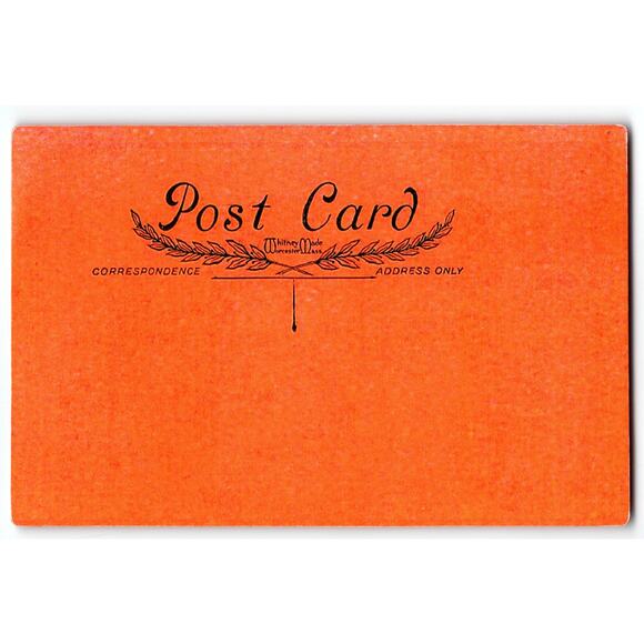 Vintage 1907-1915 Halloween Postcard Witch Goblins Dog-Catchers Whitney Orange - Picture 2 of 2